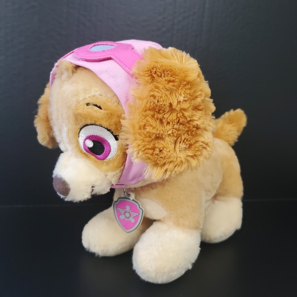 Build a Bear PAW Patrol Skye Nickelodeon Plush Pup Dog with Pink Hat Goggles 12"